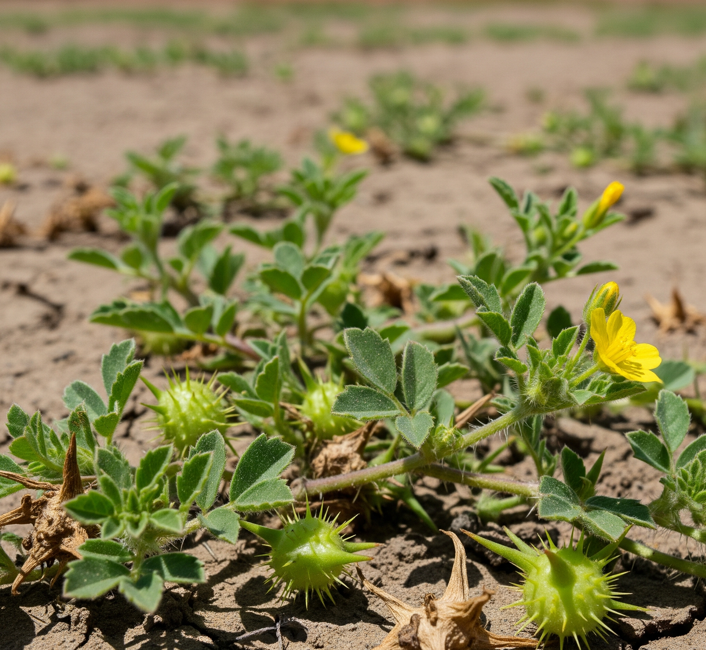 Close-up of Tribulus Terrestris, used as a natural testosterone and libido booster in Mr.IronBull supplement